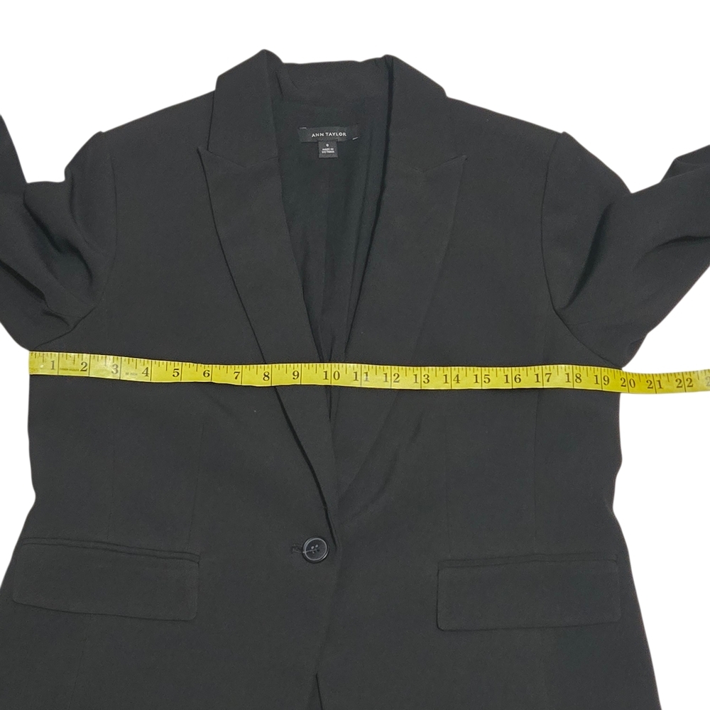 ANN TAYLOR Single Button Black Blazer Women US 8 - Picture 6 of 12